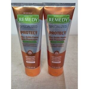 2x Medline Remedy Clinical Grade Protect Zinc Oxide Paste 4oz Skin Protectant